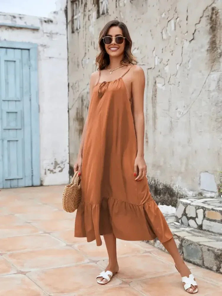 Ruffled Hem Midi Cami Dress - Update AvenueTrendsi10010094714334210010094714334226322005 - a888 - 4c7f - 9cd2 - 0b600c590a47 - Max - OriginOchre