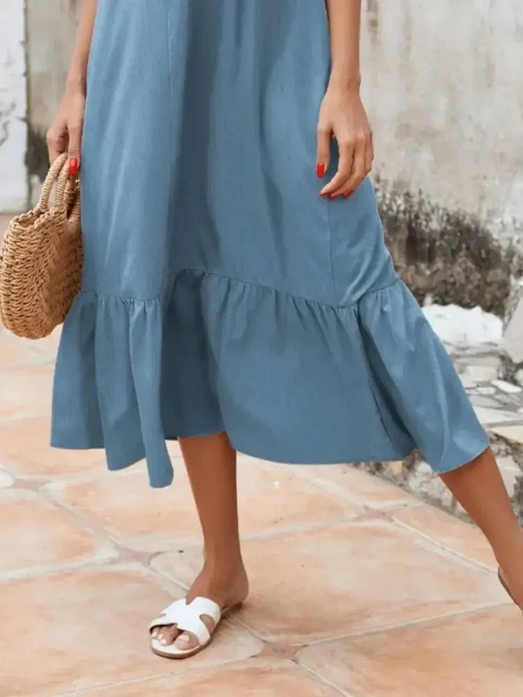 Ruffled Hem Midi Cami Dress - Update AvenueTrendsi1001009471437351001009471437350985c39f - 53cf - 4e4d - b130 - a326e4ffd8e9 - Max - OriginDusty Blue