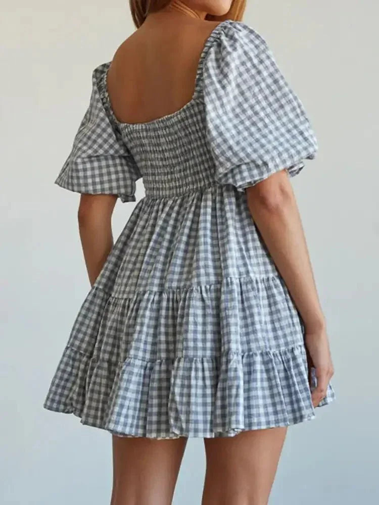 Ruffled Hem Plaid Half Sleeve Mini Dress - Update AvenueTrendsi1001006810916171001006810916174cb6efe1 - a4e4 - 4905 - aa64 - 5042ba8f4c92 - Max - OriginLight Blue