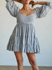 Ruffled Hem Plaid Half Sleeve Mini Dress - Update AvenueTrendsi100100681091617100100681091617ee6ef95f - 35da - 4469 - bb50 - 22b30e5d37c7 - Max - OriginLight Blue