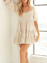 Ruffled Hem Plaid Half Sleeve Mini Dress - Update AvenueTrendsi10010068109720610010068109720666054a5a - e859 - 4419 - a42d - 028d5f4b6079 - Max - OriginPastel Yellow