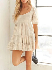 Ruffled Hem Plaid Half Sleeve Mini Dress - Update AvenueTrendsi10010068109720610010068109720659676948 - 9305 - 44f4 - 9844 - 67e06566d8b6 - Max - OriginPastel Yellow
