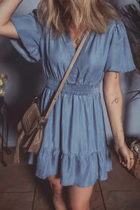 Ruffled Hem Smocked Flutter Sleeve Denim Mini Dress - Update AvenueDenim Dresses & SkirtsTrendsi100100663041867100100663041867e3ba3dac - 12b4 - 45d1 - 9b4a - f7147beb6af5 - MaxDusty Blue