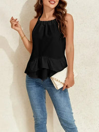 Ruffled Printed Halter Neck Cami Top - Update AvenueTrendsi1001001875738391001001875738397d93c800284e432084b5759ae5e042a1 - Max - OriginBlack