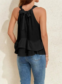 Ruffled Printed Halter Neck Cami Top - Update AvenueTrendsi10010018757383910010018757383958b97452024f4610bc9be43e477d847f - Max - OriginBlack