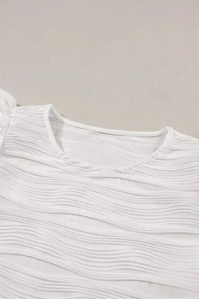 Ruffled Round Neck Textured Top - Update AvenueT-ShirtsTrendsi1001005457412431001005457412435e6b8f8e - 0ce2 - 4f4d - 90d9 - 5e0a81dab722 - Max - OriginWhite