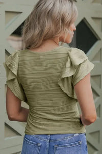 Ruffled Round Neck Textured Top - Update AvenueT-ShirtsTrendsi100100545745168100100545745168a8ecf7b0 - 052d - 47b1 - 9fff - 9a8f7c5f3d6a - Max - OriginSage