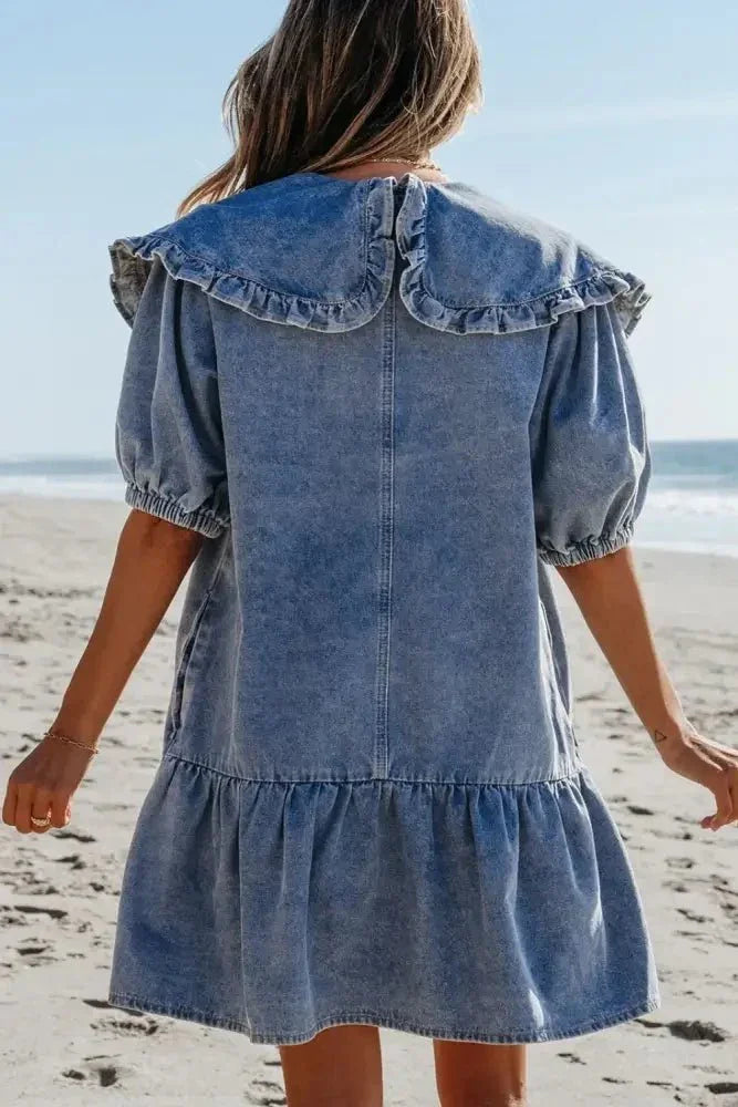 Ruffled Side Pockets Puff Sleeve Denim Mini Dress - Update AvenueDenim Dresses & SkirtsTrendsi1001001882924871001001882924877abe30cc - 5ef3 - 4588 - 82b2 - 236edbbd61ec - MaxMedium