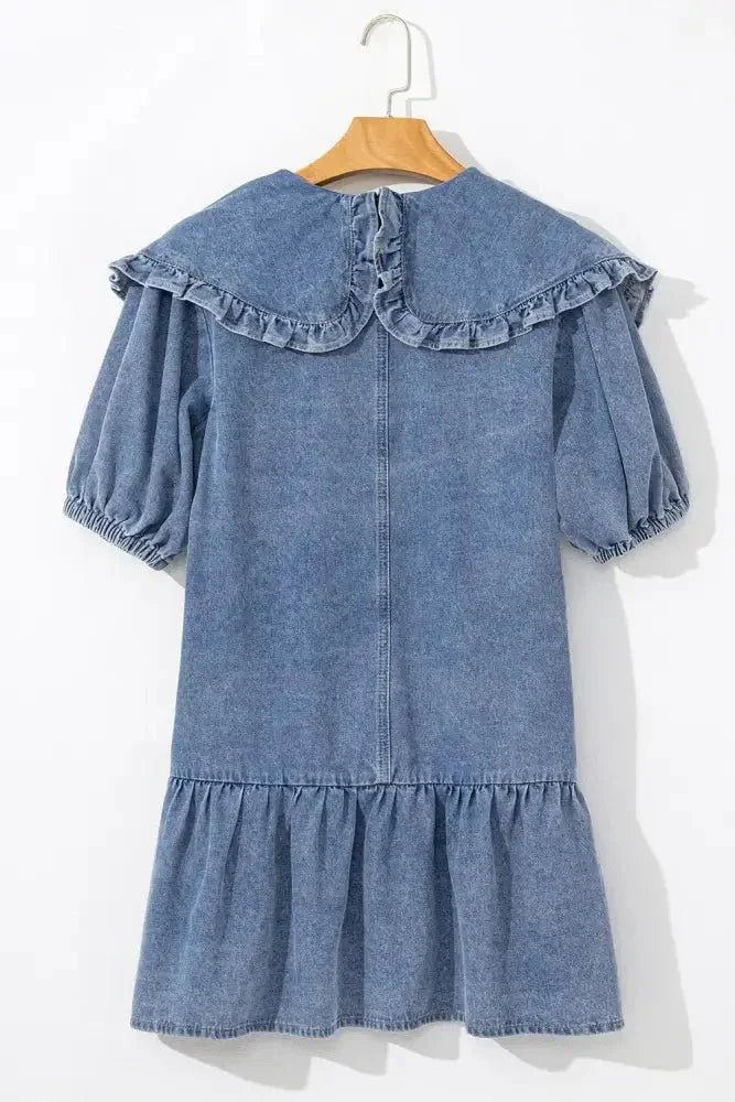 Ruffled Side Pockets Puff Sleeve Denim Mini Dress - Update AvenueDenim Dresses & SkirtsTrendsi10010018829248710010018829248751f292ae - 0bc5 - 4b62 - 8b53 - 9cfbb62fb66c - MaxMedium