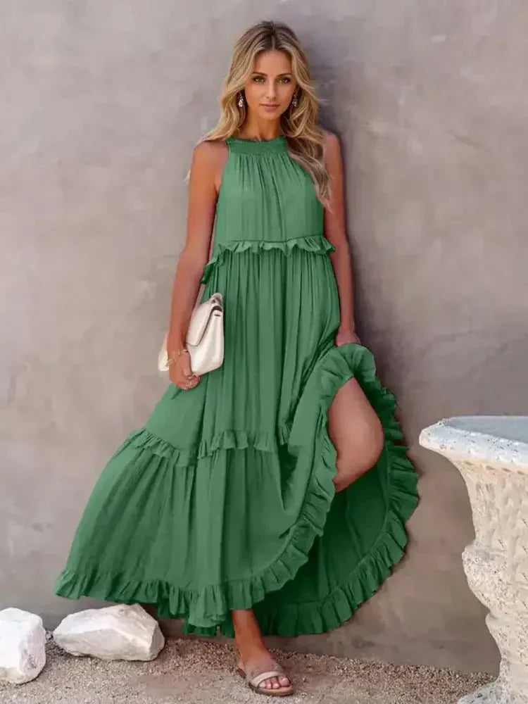 Ruffled Sleeveless Tiered Maxi Dress with Pockets - Update AvenueEffortless Elegance: DressesTrendsi10010078848166610010078848166695003d34 - dfdc - 4fbc - b1d7 - 41a051b31e4e - MaxDark Green