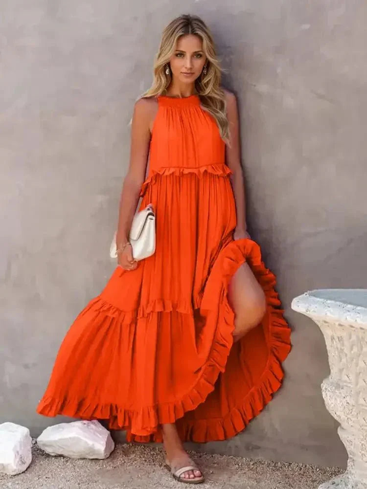 Ruffled Sleeveless Tiered Maxi Dress with Pockets - Update AvenueEffortless Elegance: DressesTrendsi10010078848262410010078848262400ef6b14 - cbfd - 42a5 - b012 - 5d92820e6636 - MaxOrange - Red