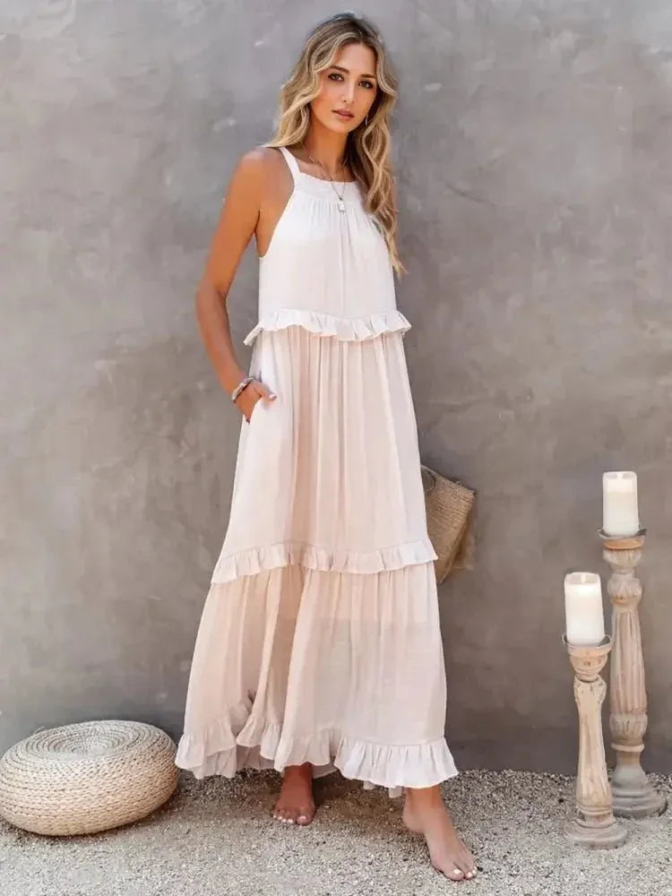 Ruffled Sleeveless Tiered Maxi Dress with Pockets - Update AvenueEffortless Elegance: DressesTrendsi1001007884899431001007884899432081361c - d709 - 47fa - b6ca - 849082289c9f - MaxTan
