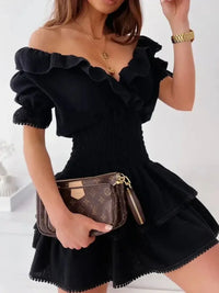 Ruffled Smocked Layered Mini Dress - Update AvenueEffortless Elegance: DressesTrendsi100100376215682100100376215682c0b653b9 - bc9d - 4337 - bf50 - ff17cf6a4950 - Max - OriginBlack