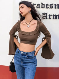 Ruffled Square Neck Long Sleeve Top - Update AvenueT-ShirtsTrendsi1001002282212621001002282212623af9b0dc - 27f1 - 4c85 - 8808 - 03acbe9b3d01 - Max - OriginCoffee Brown
