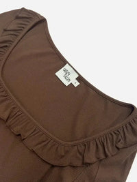 Ruffled Square Neck Long Sleeve Top - Update AvenueT-ShirtsTrendsi100100228221262100100228221262e25a959e - 4695 - 405a - b733 - a2804523987d - Max - OriginCoffee Brown