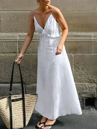 Ruffled V - Neck Maxi Dress - Update AvenueTrendsi1001008542022851001008542022850e92b108 - 446e - 4fac - a244 - 52dc64720c96 - Max - OriginWhite