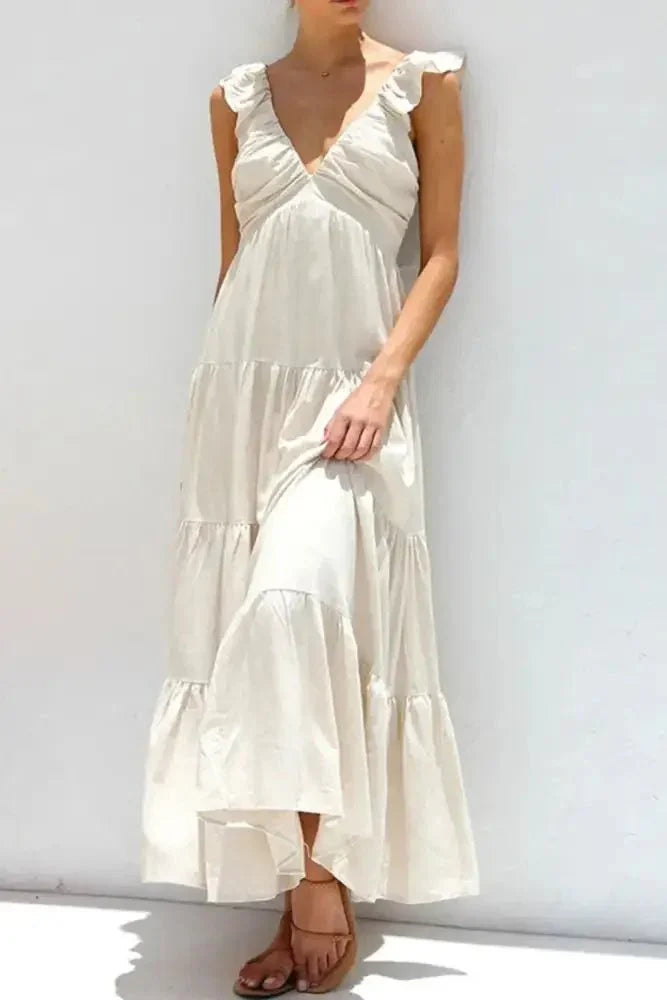 Ruffled V - Neck Tiered Dress - Update AvenueTrendsi100100834611828100100834611828f91cca19 - b722 - 40e3 - 9adb - 79e3b1559450 - Max - OriginBeige