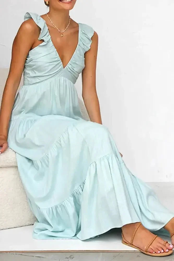 Ruffled V - Neck Tiered Dress - Update AvenueTrendsi100100834615832100100834615832b6c9ba66 - 0853 - 4c94 - b406 - a1c7fb3e47be - Max - OriginLight Blue