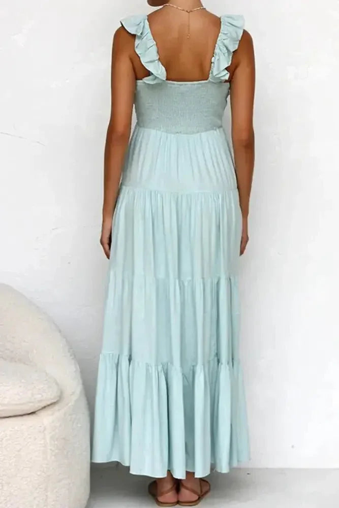 Ruffled V - Neck Tiered Dress - Update AvenueTrendsi1001008346158321001008346158321234a73f - 6868 - 4eb9 - b38a - 2c5832389115 - Max - OriginLight Blue