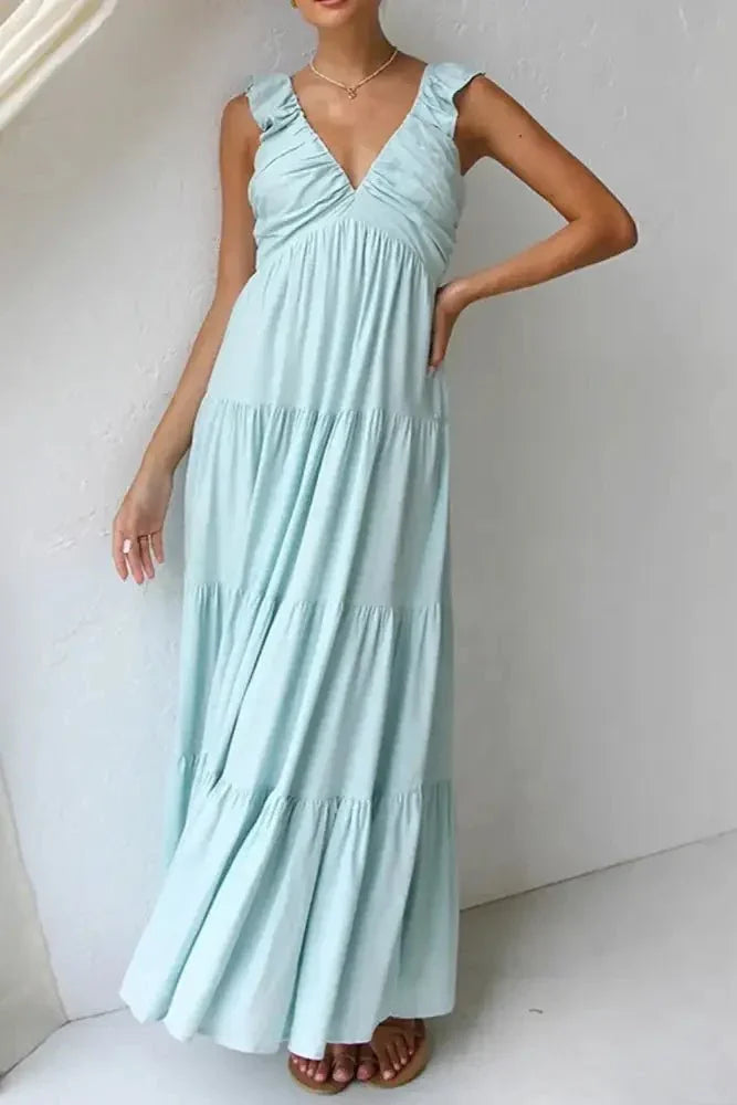 Ruffled V - Neck Tiered Dress - Update AvenueTrendsi1001008346158321001008346158321a5ef240 - 011a - 4ac9 - bc96 - 7eb9bf6cff6c - Max - OriginLight Blue
