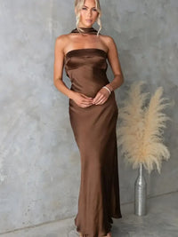 Satin Tube Maxi Dress