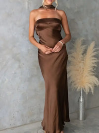 Satin Tube Maxi Dress
