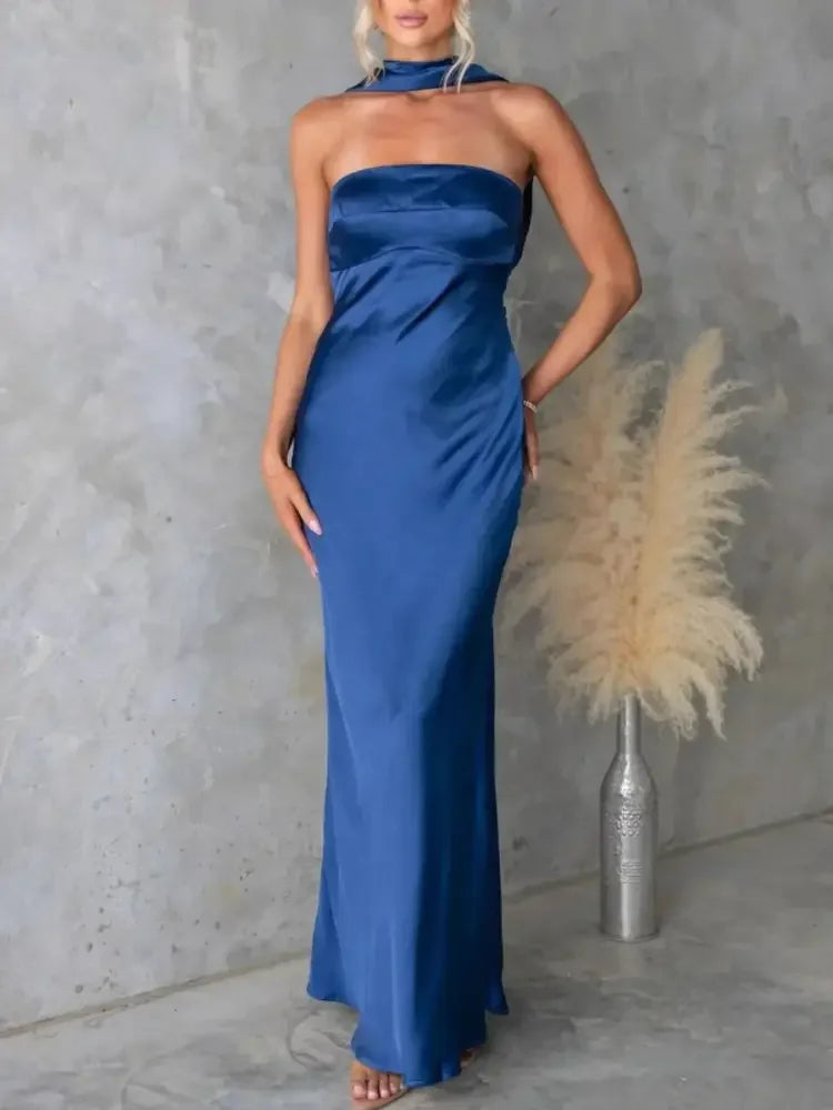 Satin Tube Maxi Dress