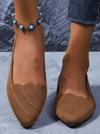 Scalloped Edge Pointed Toe Loafers