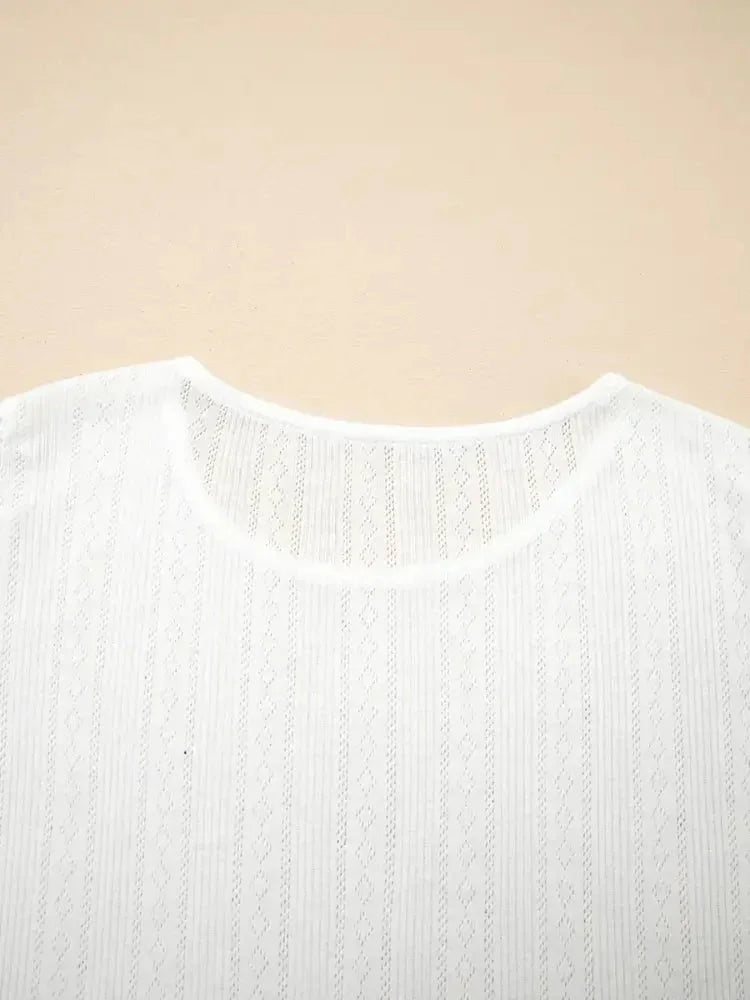 Scalloped Lace Trim Jacquard Textured T Shirt - Update AvenueT-ShirtsTrendsi100100687873536100100687873536bf80b96146444e75b85e842e22d395d1 - Max - OriginWhite