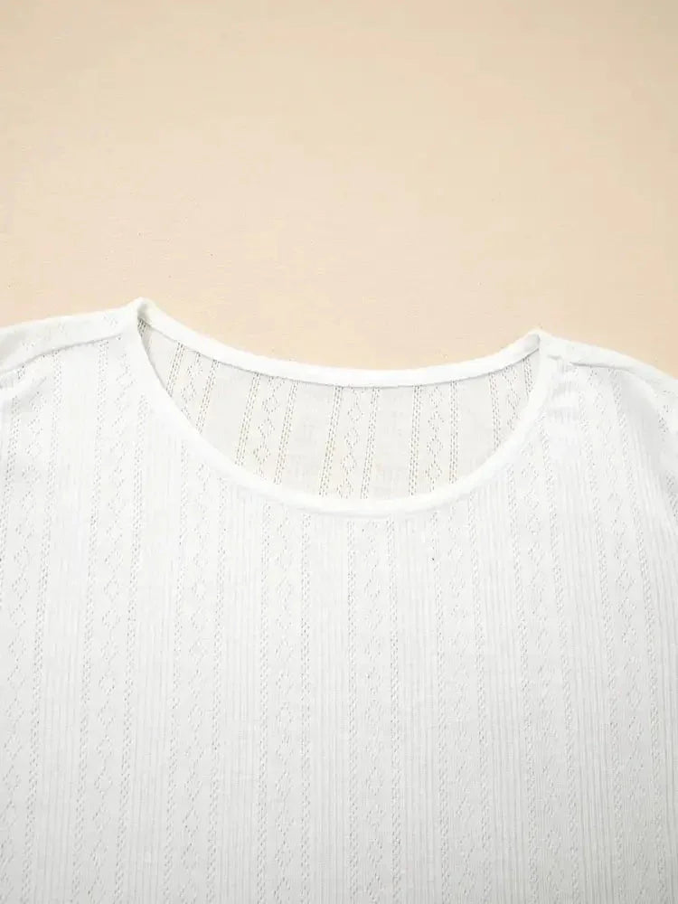 Scalloped Lace Trim Jacquard Textured T Shirt - Update AvenueT-ShirtsTrendsi100100687873536100100687873536fcd8fa9e34bf44d2aa445a5dca46ca04 - Max - OriginWhite