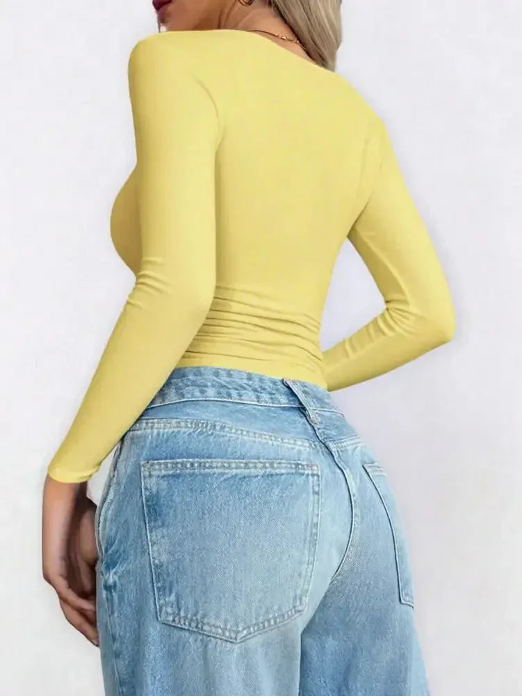 Scoop Neck Long Sleeve Fitted T-Shirt - Update AvenueT-ShirtsTrendsi1001006266521991001006266521998baa3cd4 - 6400 - 404a - b472 - fc349f675290 - Max - OriginYellow