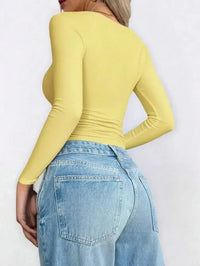 Scoop Neck Long Sleeve Fitted T-Shirt - Update AvenueT-ShirtsTrendsi1001006266521991001006266521998baa3cd4 - 6400 - 404a - b472 - fc349f675290 - Max - OriginYellow