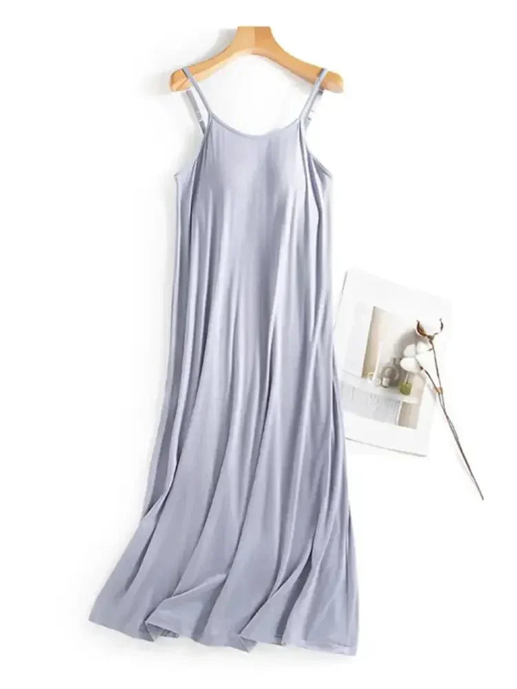Scoop Neck Midi Cami Dress with Bra - Update AvenueVacation StyleTrendsi100100642971750100100642971750da5520f8 - 8ce7 - 4fb2 - a67b - cf990c9e443a - MaxLight Blue