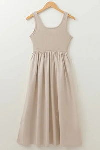 Scoop Neck Ribbed Bodice Sleeveless Midi Tank Dress - Update AvenueTrendsi100100939376661100100939376661e7cde0f6 - 0e64 - 4e0a - 9e27 - 7a8d315448fb - MaxBeige