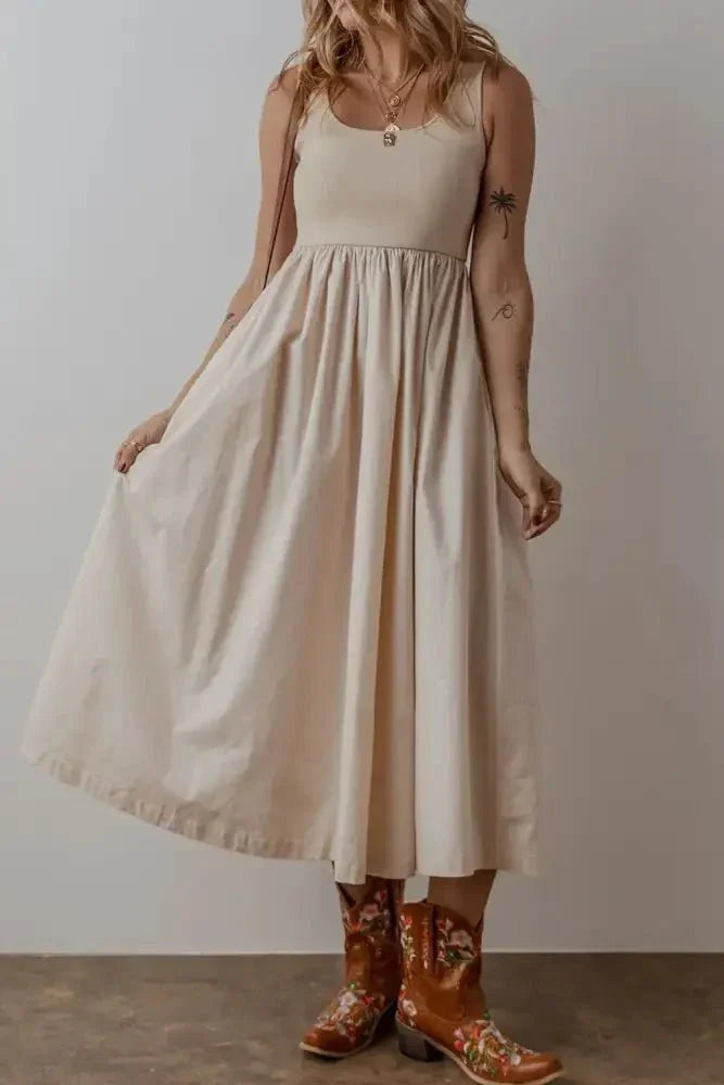 Scoop Neck Ribbed Bodice Sleeveless Midi Tank Dress - Update AvenueTrendsi100100939376661100100939376661098e90f0 - f572 - 47f2 - 9329 - ce69ccba731b - MaxBeige