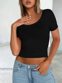 Scoop Neck Short Sleeve T-Shirt - Update AvenueT-ShirtsTrendsi100100508745244100100508745244aba30f25 - 6ab2 - 4267 - bb15 - 1bbf6228ba4d - Max - OriginBlack