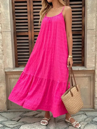 Scoop Neck Tiered Maxi Cami Dress - Update AvenueDaily EssentialsTrendsi100100014848076100100014848076d968381203e64f81ab9e02d012407cbc - Max - OriginHot Pink
