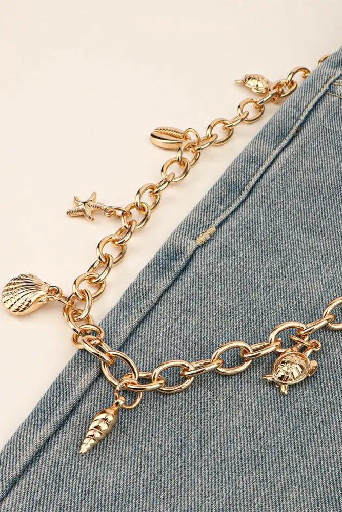 Sea Element Charm Iron Chain Belt - Update AvenueTrendsi101300328858015101300328858015Sea Element Charm Iron Chain BeltGold