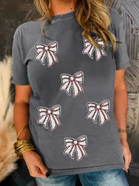 Sequin Bow Short Sleeve Tee - Update AvenueT-ShirtsTrendsi100100825513238100100825513238f554e89994004bda83f39593929f2214 - Max - OriginDark Gray