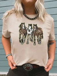 Sequin Horses Patched Casual Crewneck T Shirt - Update AvenueT-ShirtsTrendsi100100959673324100100959673324988eeed7 - adf2 - 4401 - b88b - 359aee21e1ef - Max - OriginKhaki