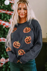 Sequin Patch Pumpkin Round Neck Sweatshirt - Update AvenueHalloweenTrendsi100101138524144100101138524144b2cf594f - 2c6f - 416b - 962b - cc0b1f429187 - MaxDark Gray