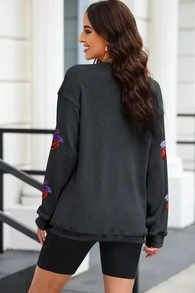 Sequin Pumpkin Long Sleeve Sweatshirt - Update AvenueHalloweenTrendsi1001000098013081001000098013082b52bda0 - 94db - 4dc0 - ab4e - c60bae3e8c19 - MaxBlack