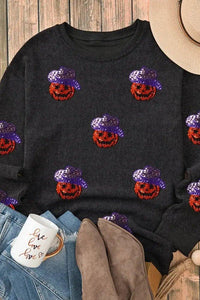 Sequin Pumpkin Long Sleeve Sweatshirt - Update AvenueHalloweenTrendsi100100009801308100100009801308383d456b - 85ac - 4c5b - ad39 - 01711d77cdb4 - MaxBlack