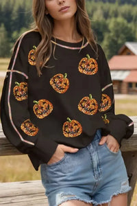 Sequin Pumpkin Round Neck Long Sleeve Sweatshirt - Update AvenueHalloweenTrendsi1001004570113531001004570113539b366da1 - c665 - 4c9d - 8a22 - d3240a8b53d2 - MaxBlack