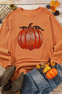 Sequin Pumpkin Round Neck Long Sleeve Sweatshirt - Update AvenueHalloweenTrendsi1001006988118811001006988118816d5e1f3c - ba70 - 493d - 8527 - 55f98d08a337 - MaxSherbet