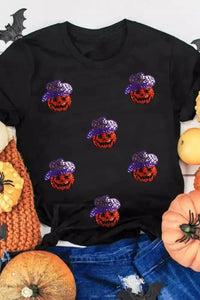 Sequin Pumpkin Round Neck Short Sleeve T-Shirt - Update AvenueHalloweenTrendsi1001006255617741001006255617749f2a7bae - 021b - 490c - b9ab - d27d1efaeed8 - MaxBlack