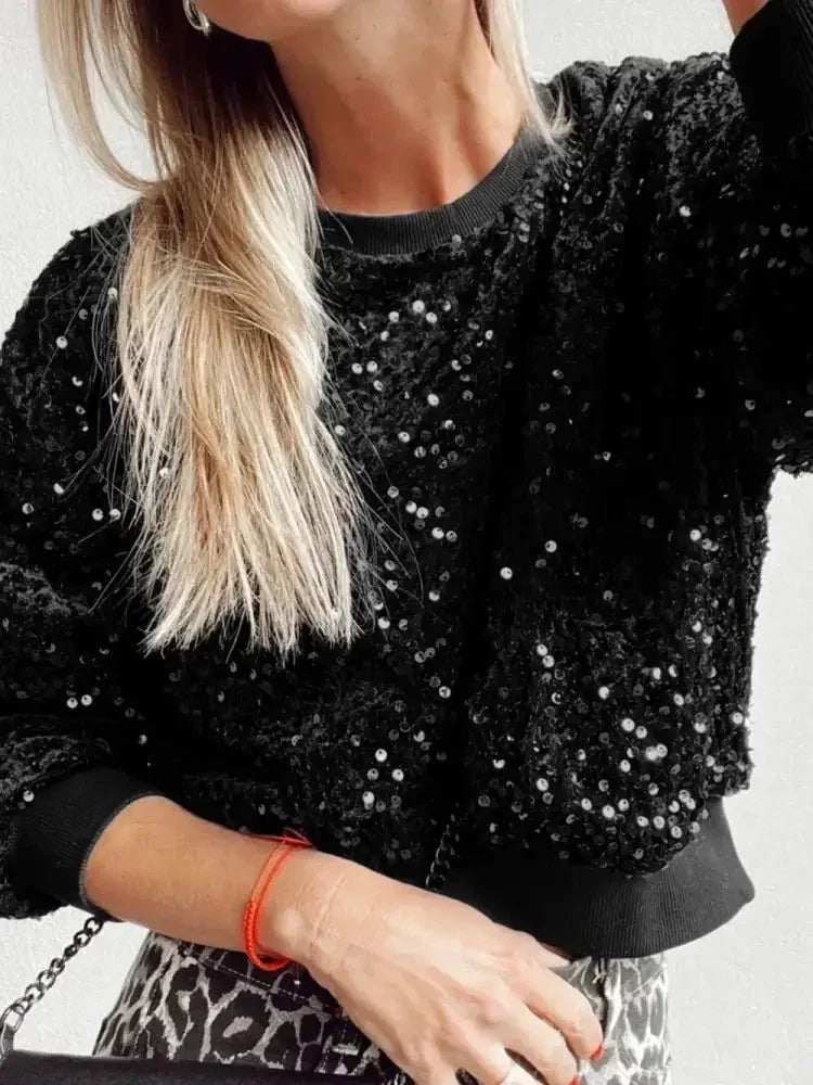 Sequin Round Neck Long Sleeve Blouse - Update AvenueFestival VibesTrendsi100100763545764100100763545764922713d6 - 2314 - 4a99 - bb66 - f92f78ffad72 - MaxBlack