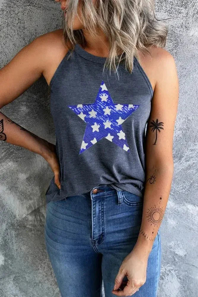 Sequin Star Grecian Neck Tank - Update AvenueHonor the Stars and StripesTrendsi1001009442612371001009442612372289d456 - 0724 - 4926 - 99fd - b526ea40e093 - MaxDark Gray
