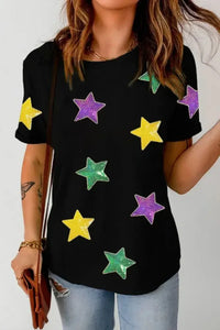 Sequin Stars Patched Round Neck T-Shirt - Update AvenueHonor the Stars and StripesTrendsi10010033557469610010033557469653c4e92b - b960 - 47e6 - 9496 - 44e4f3eb7792 - MaxBlack