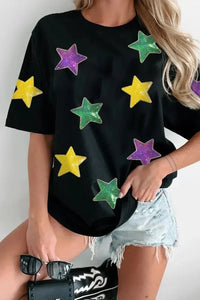 Sequin Stars Patched Round Neck T-Shirt - Update AvenueHonor the Stars and StripesTrendsi100100335574696100100335574696429d0fed - be02 - 4f23 - 8b34 - c07361cd1029 - MaxBlack